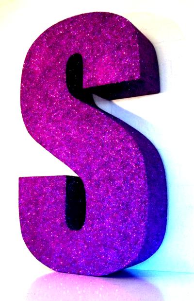 big-purple-glitter-letters